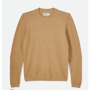 Wellen HUCKBERRY Organic Cotton Cashmere Sweater Mens L Grain Tan Lightweight